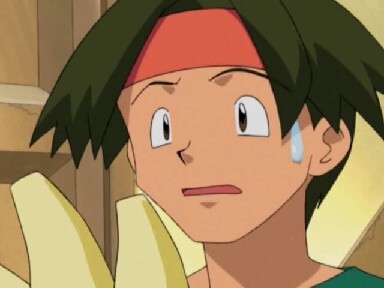 Jacky de l'anime Pokémon
regarde cette définition en ayant l’air embarrassé.